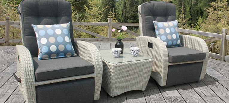 Weatherproof Rattan Garden Furniture Aluminium Framed