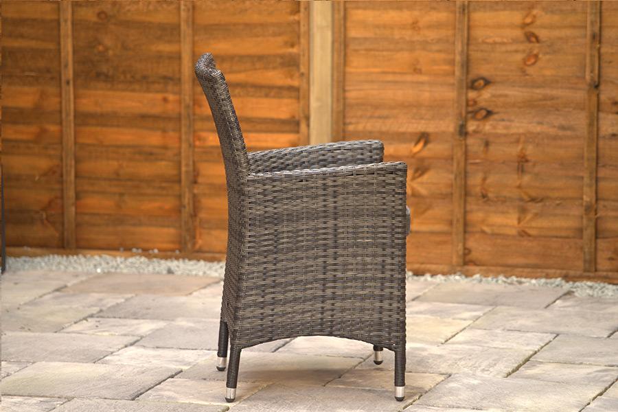 Sapcote 4 Seater Round Dining Set in Dark Grey Rattan