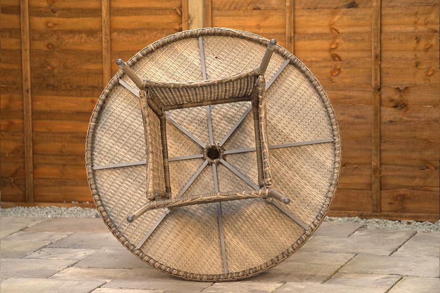 Sapcote 4 Seater Round Dining Set in Natural Rattan