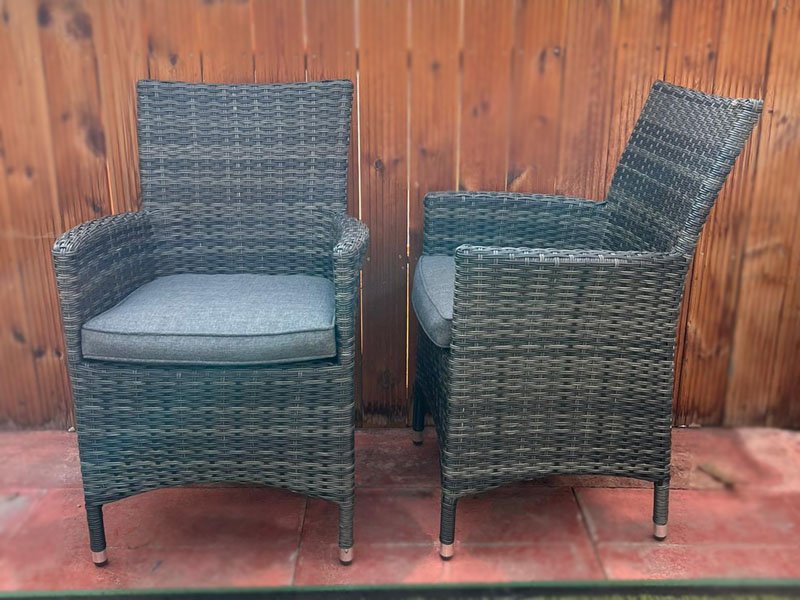 Sapcote 6 Seater Rectangular Dining Set in Dark Grey Rattan