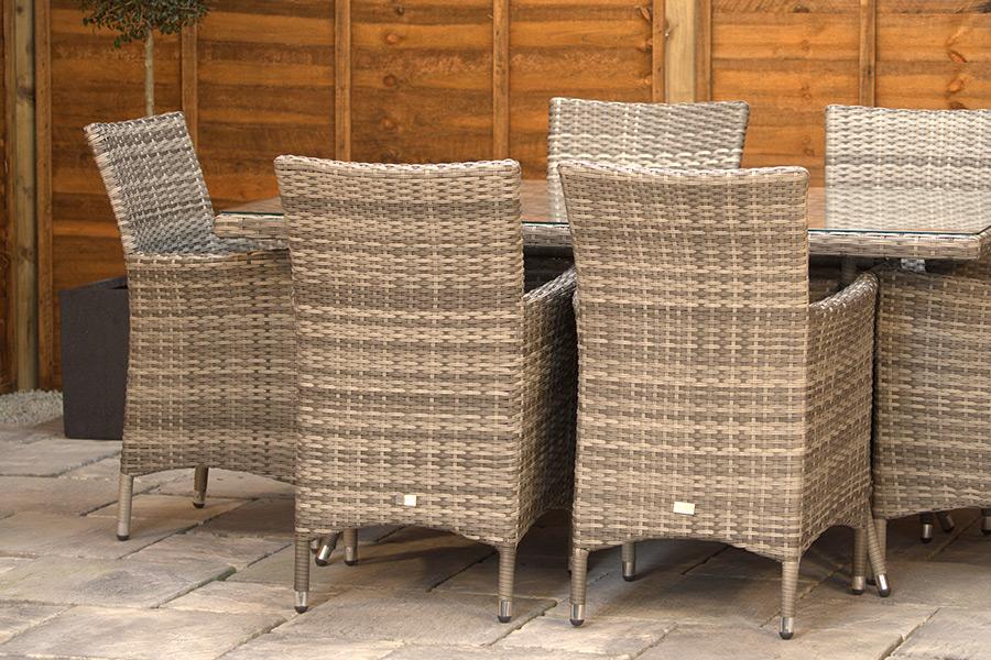 Sapcote 6 Seater Rectangular Dining Set in Grey Rattan