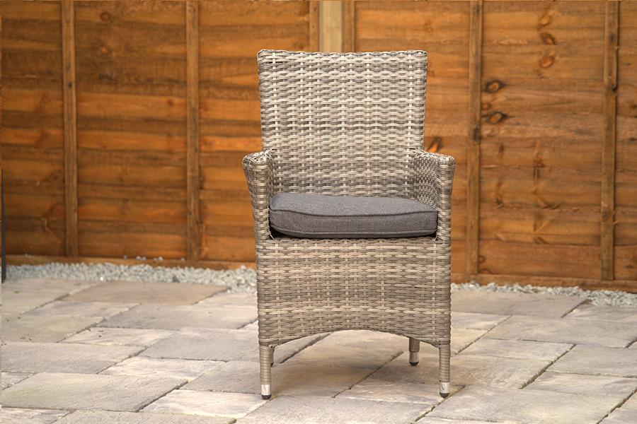 Sapcote 6 Seater Round Dining Set in Grey Rattan