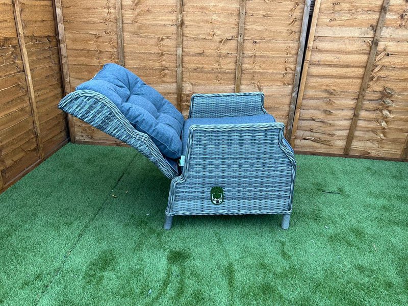 Sapcote Deluxe Reclining Set in Grey Rattan