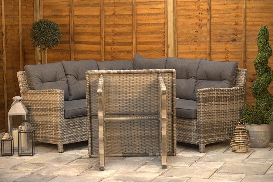 Sapcote Mini Modular Corner Set in Dark Grey Rattan