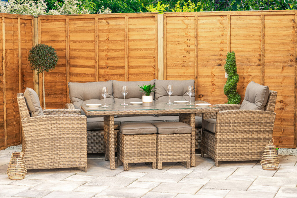 Sapcote Modular Lounge Dining Set in Brown Rattan