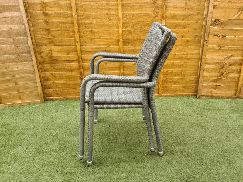 Sharnford Stacking Rattan Bistro Set in Grey
